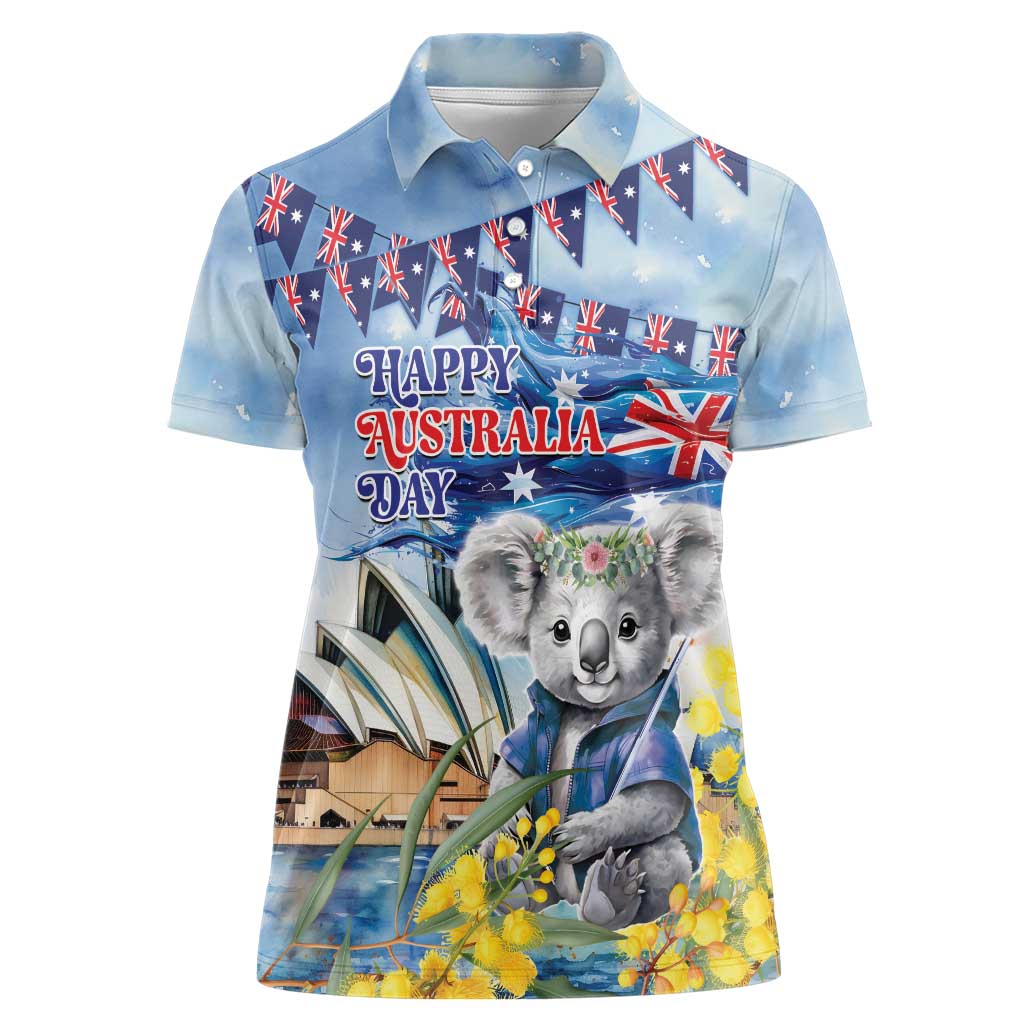 Koala Australia Day Women Polo Shirt Proud Aussie Sydney Opera House - Vibe Hoodie Shop