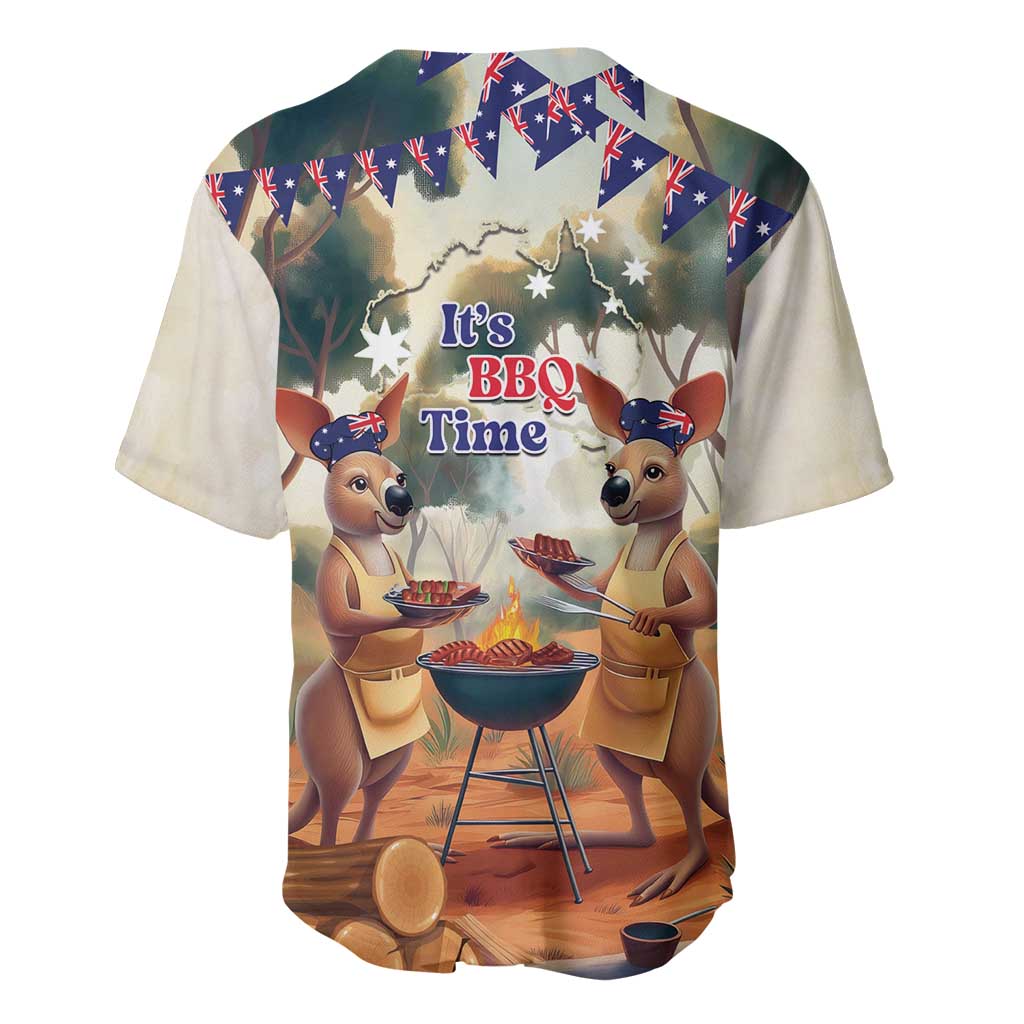 Kangaroos Australia Day Baseball Jersey It's Barbecue Time - Vibe Hoodie Shop