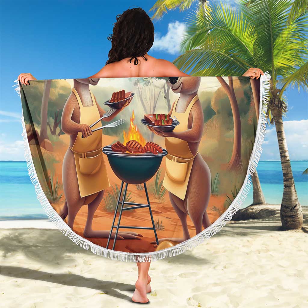 Kangaroos Australia Day Beach Blanket It's Barbecue Time