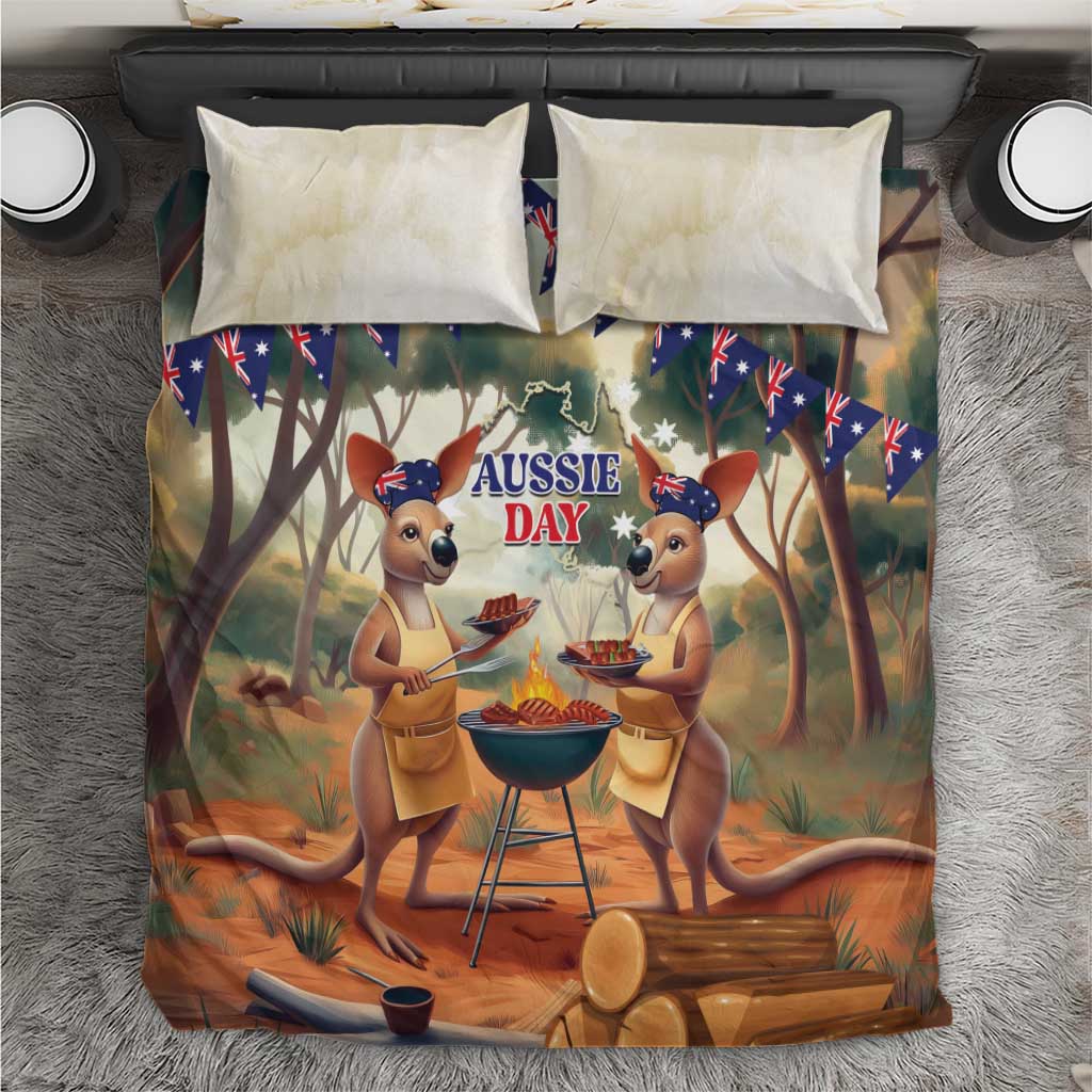 Kangaroos Australia Day Bedding Set It's Barbecue Time - Vibe Hoodie Shop