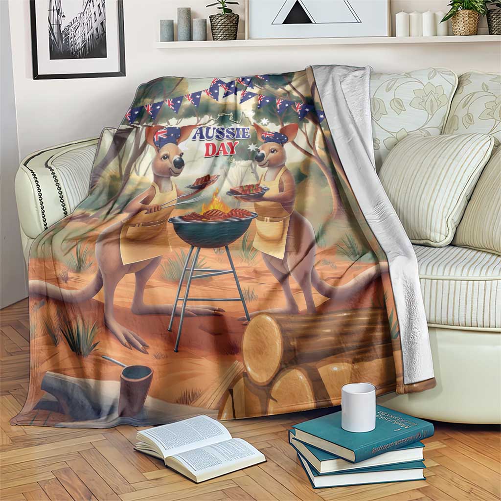 Kangaroos Australia Day Blanket It's Barbecue Time - Vibe Hoodie Shop