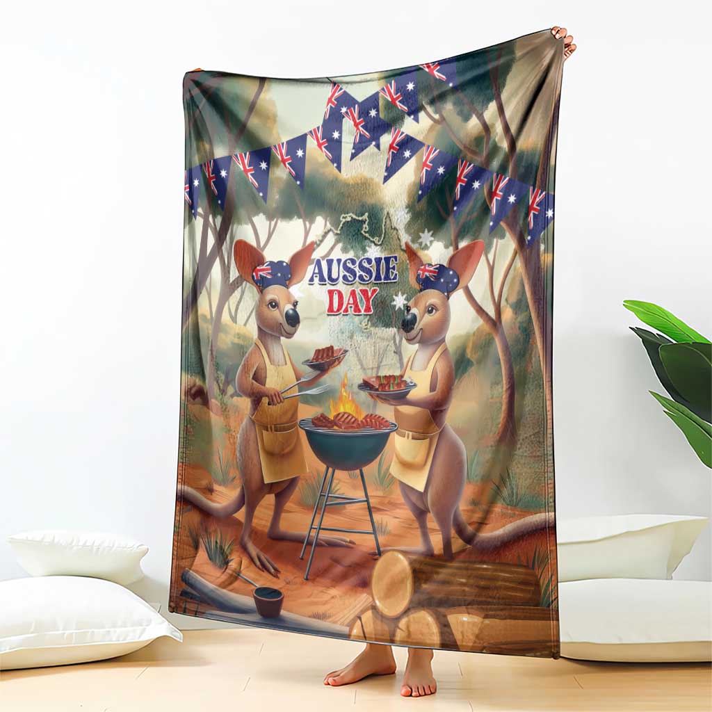 Kangaroos Australia Day Blanket It's Barbecue Time - Vibe Hoodie Shop