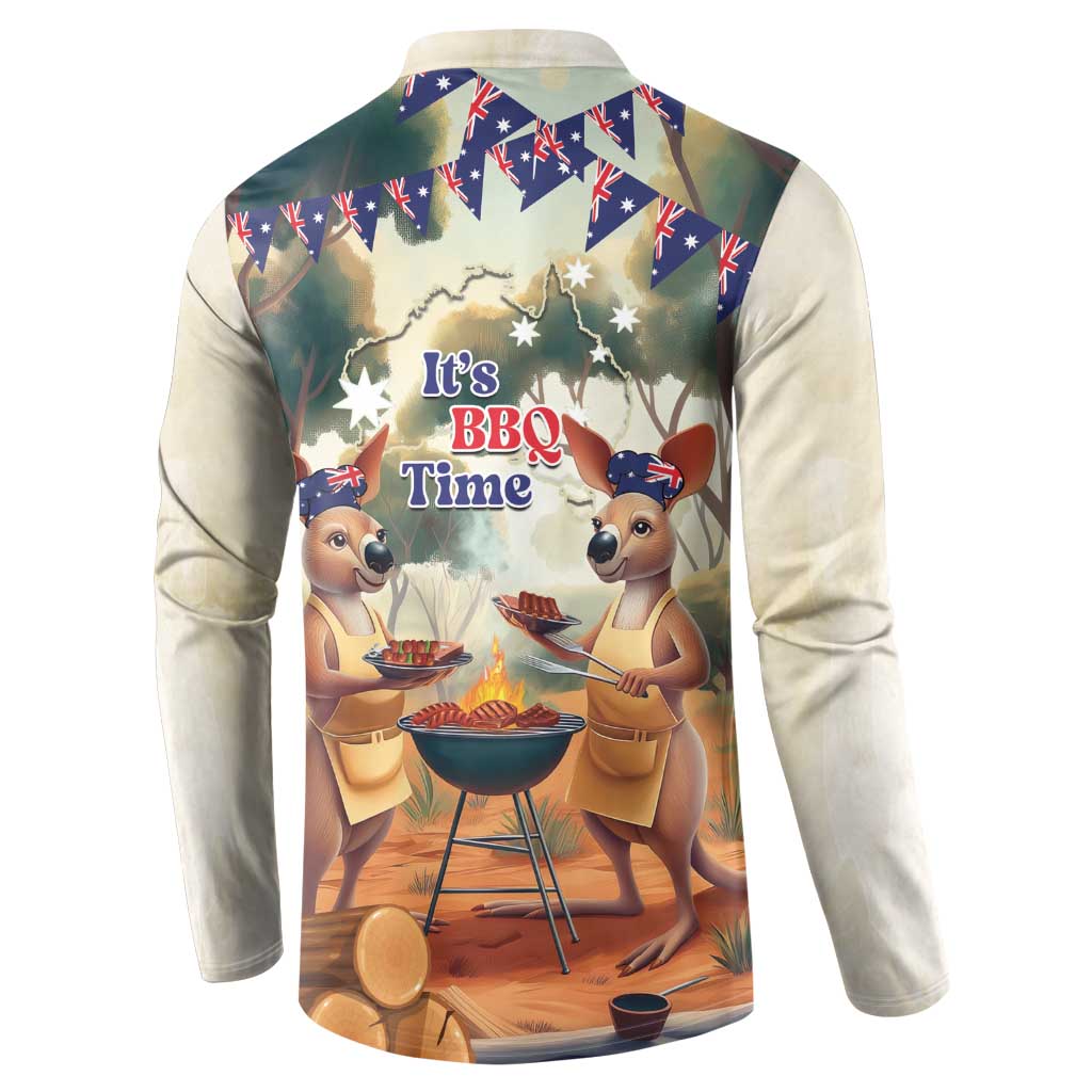 Kangaroos Australia Day Button Sweatshirt It's Barbecue Time