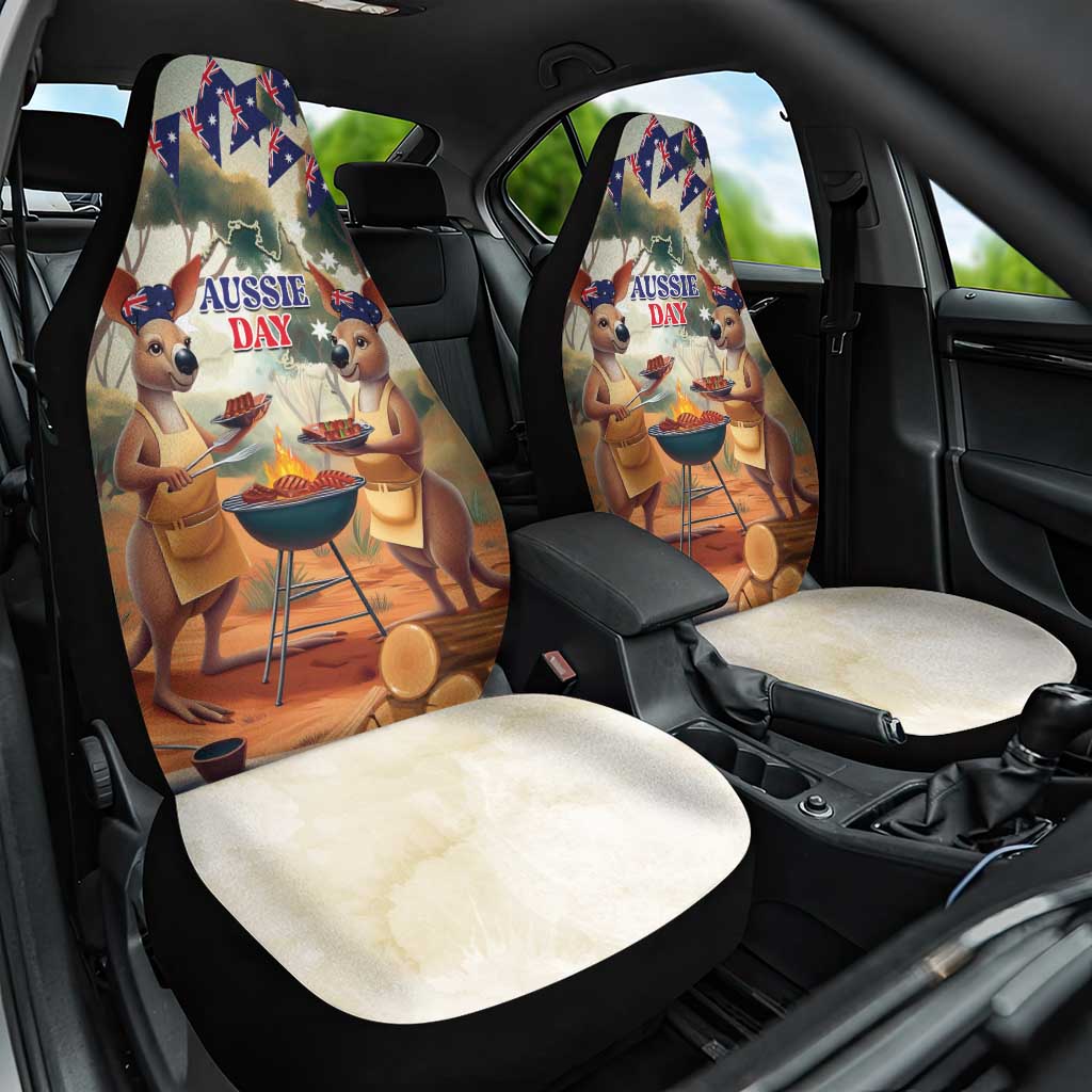 Kangaroos Australia Day Car Seat Cover It's Barbecue Time - Vibe Hoodie Shop