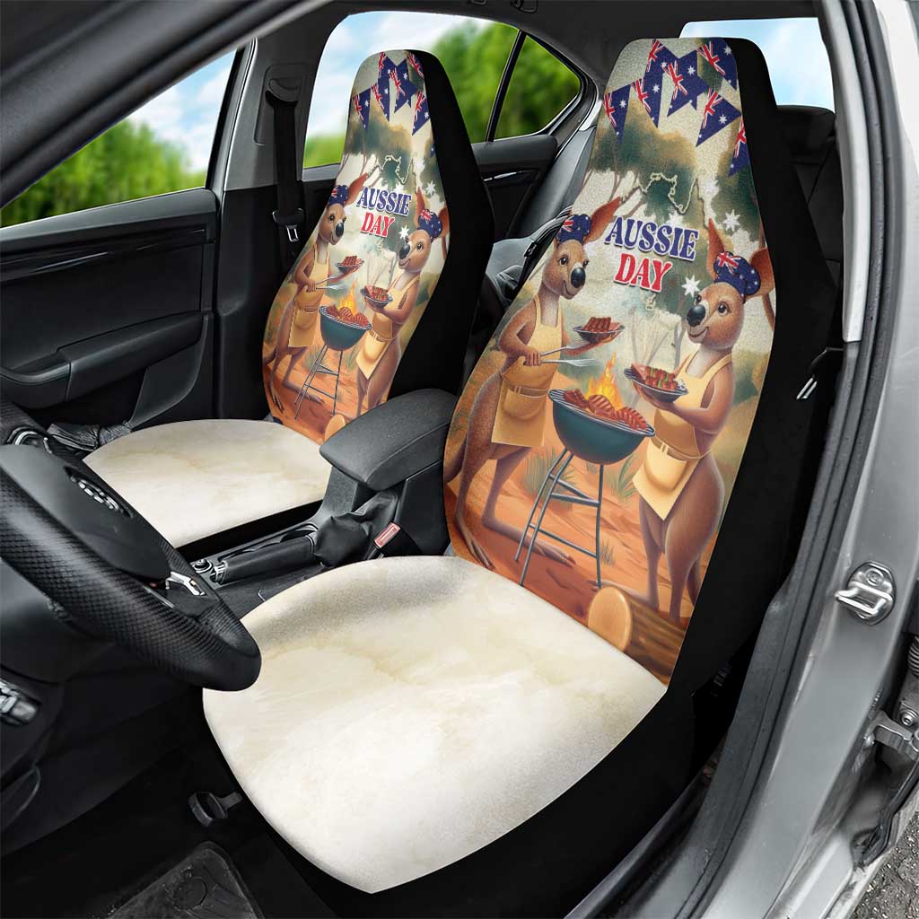 Kangaroos Australia Day Car Seat Cover It's Barbecue Time - Vibe Hoodie Shop