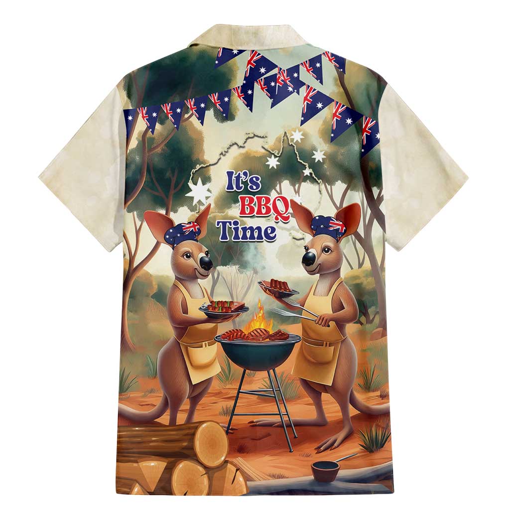 Kangaroos Australia Day Family Matching Mermaid Dress and Hawaiian Shirt It's Barbecue Time