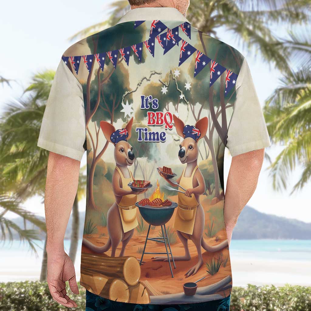 Kangaroos Australia Day Hawaiian Shirt It's Barbecue Time - Vibe Hoodie Shop