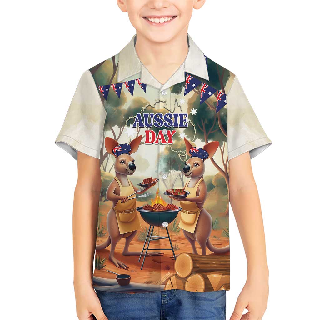 Kangaroos Australia Day Hawaiian Shirt It's Barbecue Time - Vibe Hoodie Shop