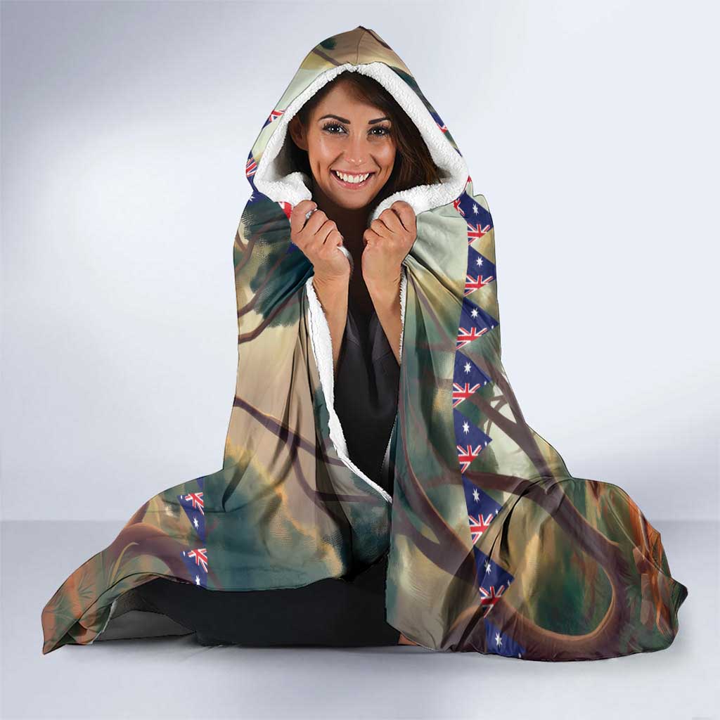 Kangaroos Australia Day Hooded Blanket It's Barbecue Time