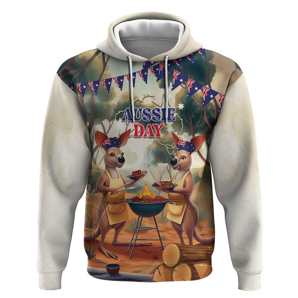 Kangaroos Australia Day Hoodie It's Barbecue Time - Vibe Hoodie Shop