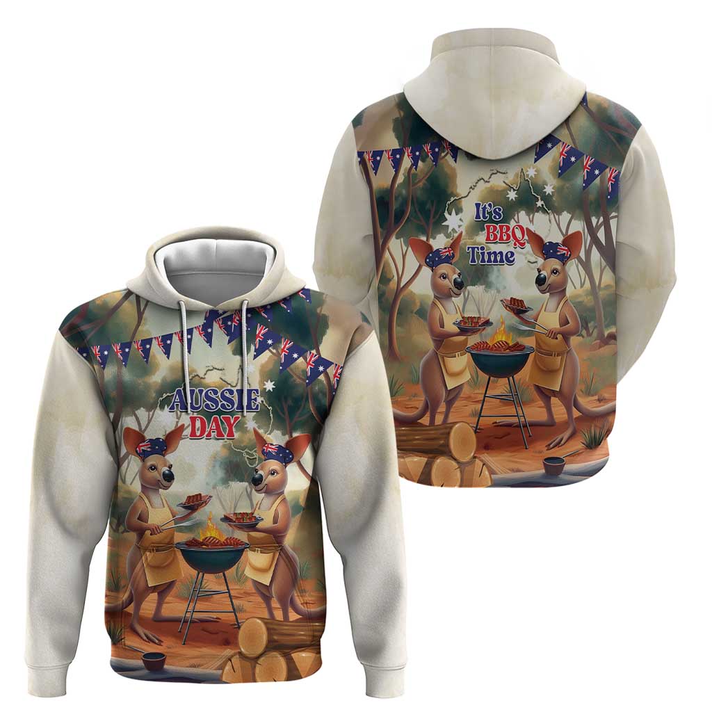 Kangaroos Australia Day Hoodie It's Barbecue Time - Vibe Hoodie Shop