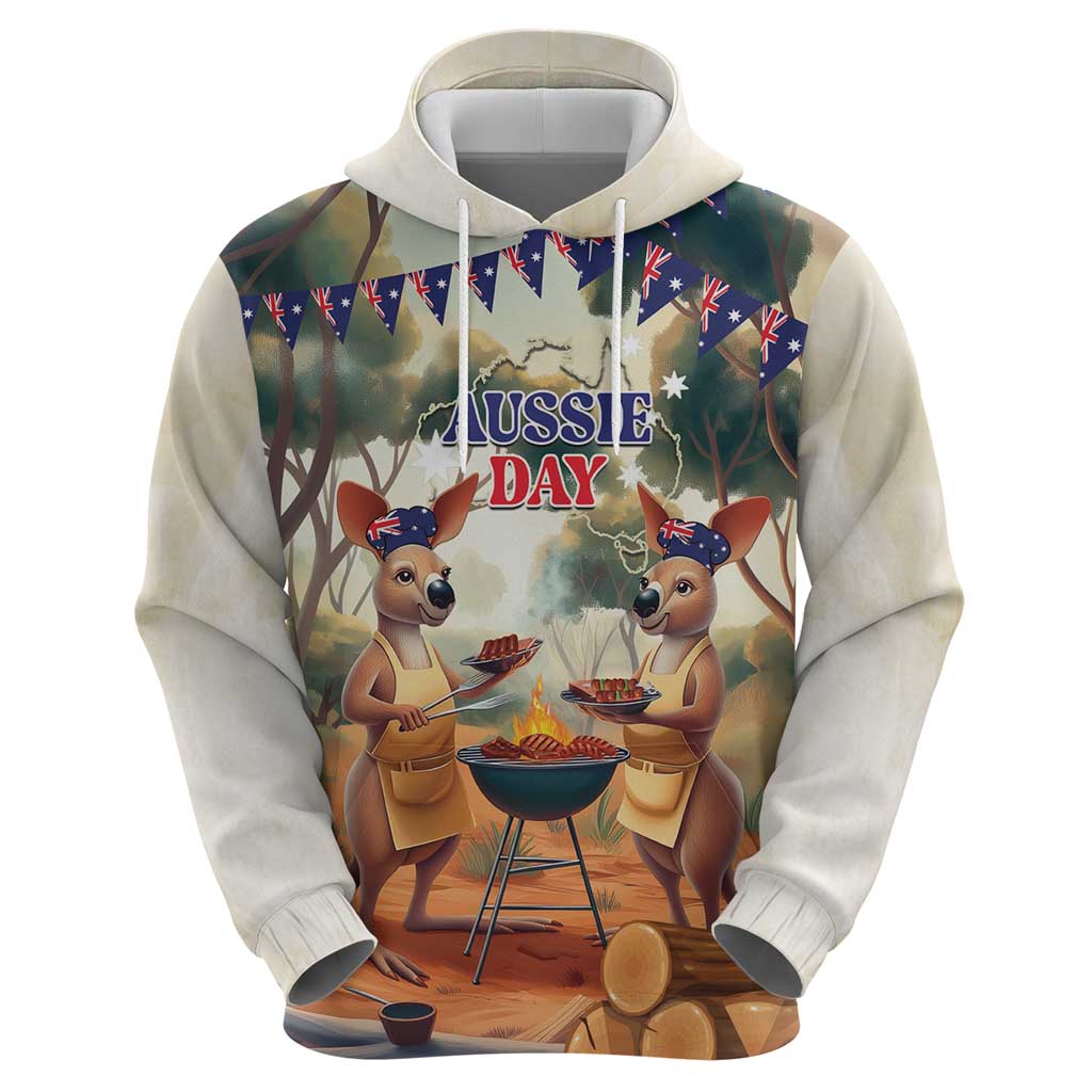 Kangaroos Australia Day Hoodie It's Barbecue Time - Vibe Hoodie Shop