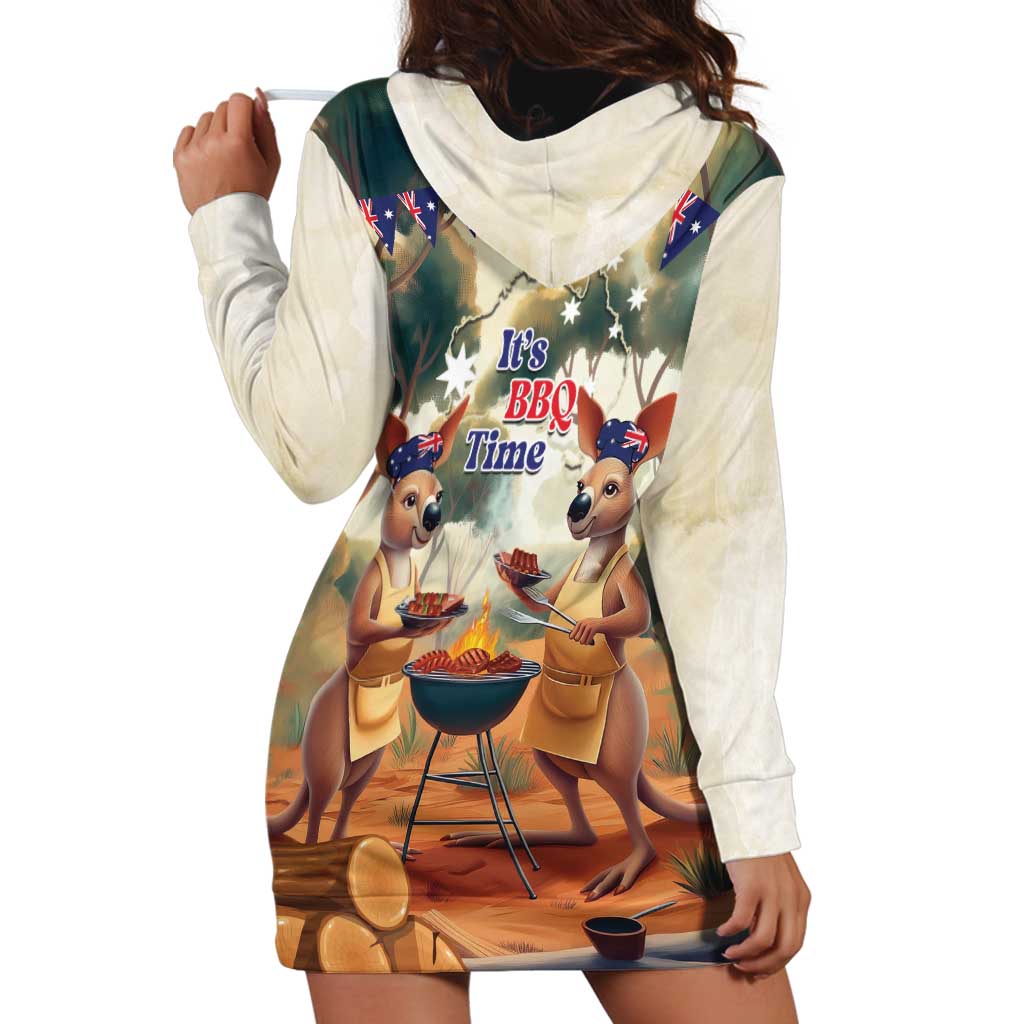 Kangaroos Australia Day Hoodie Dress It's Barbecue Time - Vibe Hoodie Shop