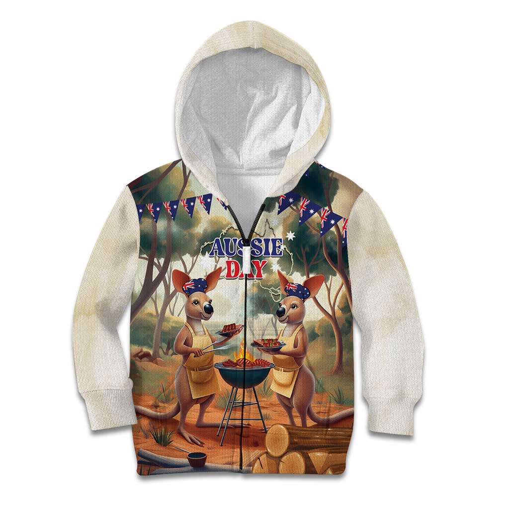 Kangaroos Australia Day Kid Hoodie It's Barbecue Time - Vibe Hoodie Shop