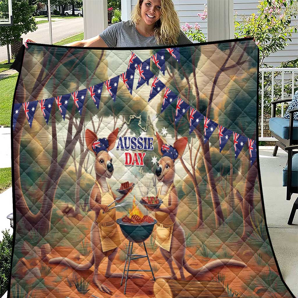 Kangaroos Australia Day Quilt It's Barbecue Time - Vibe Hoodie Shop