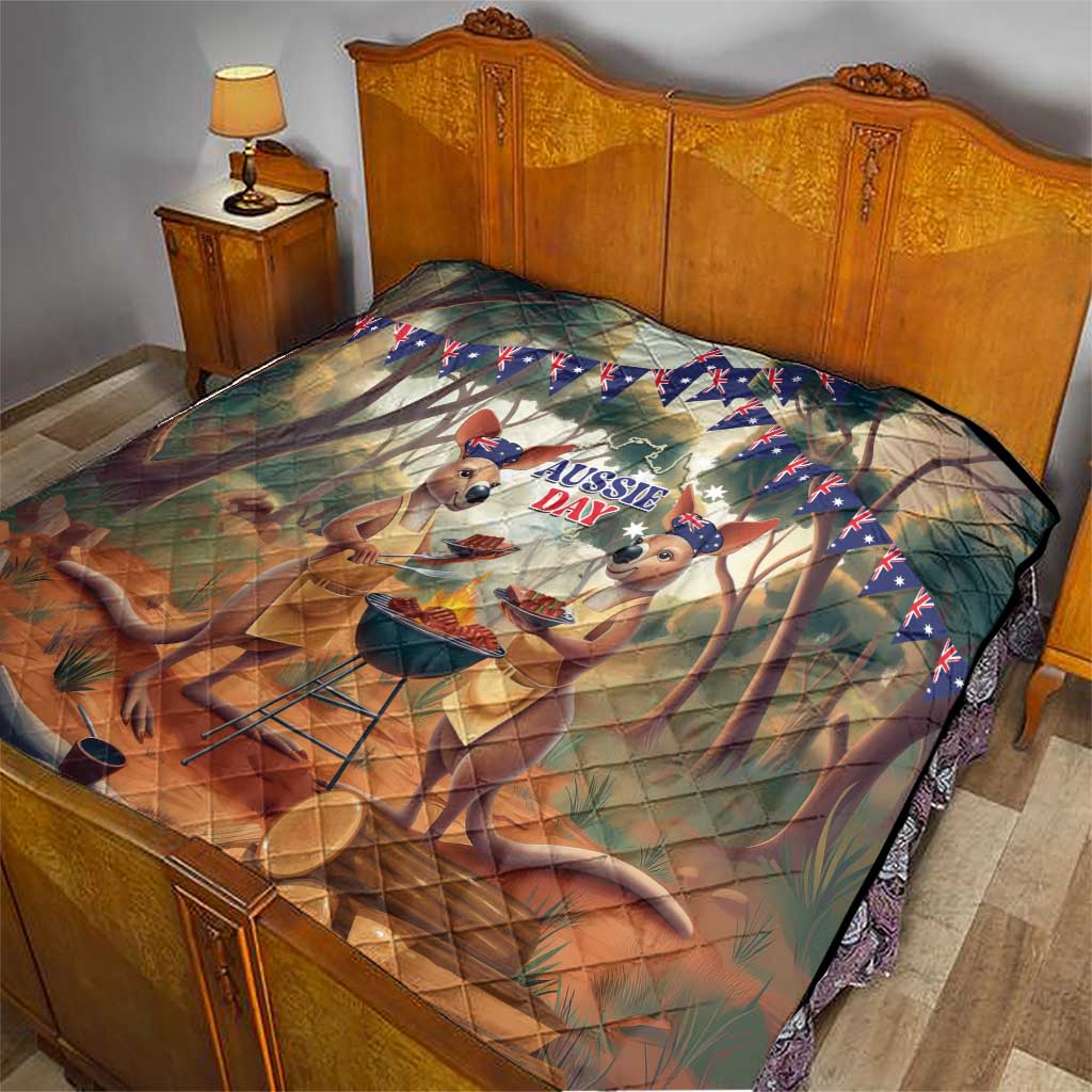 Kangaroos Australia Day Quilt It's Barbecue Time - Vibe Hoodie Shop