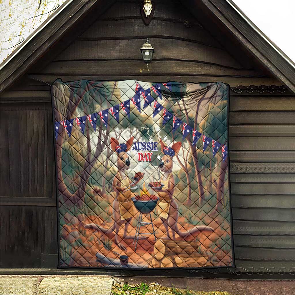 Kangaroos Australia Day Quilt It's Barbecue Time - Vibe Hoodie Shop