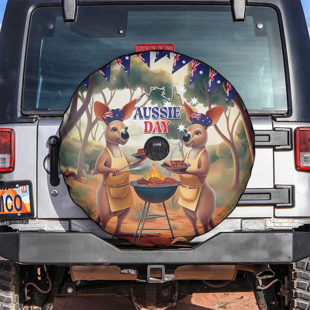 Kangaroos Australia Day Spare Tire Cover It's Barbecue Time - Vibe Hoodie Shop