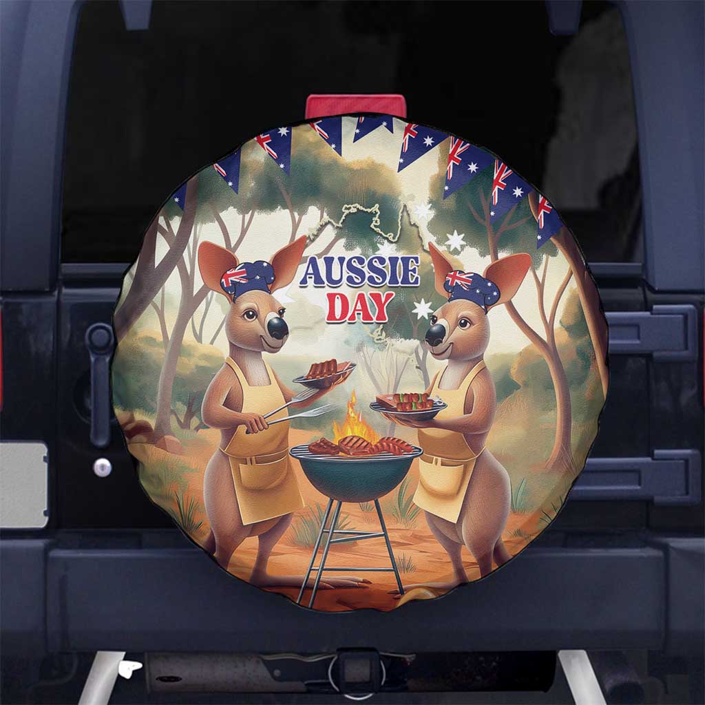 Kangaroos Australia Day Spare Tire Cover It's Barbecue Time - Vibe Hoodie Shop