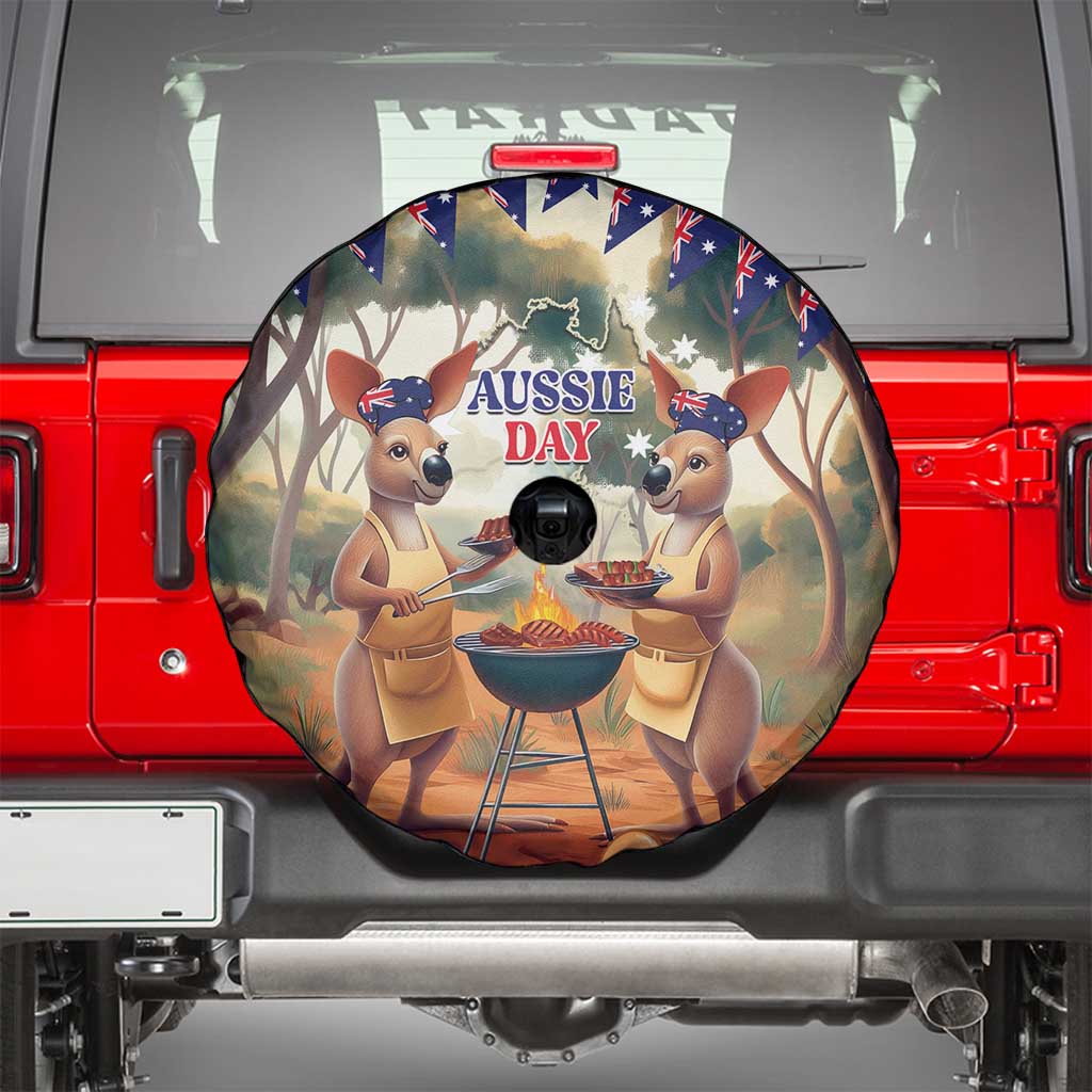 Kangaroos Australia Day Spare Tire Cover It's Barbecue Time - Vibe Hoodie Shop