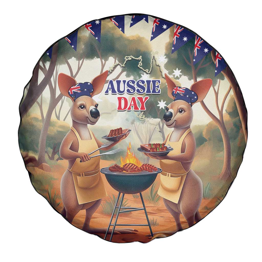 Kangaroos Australia Day Spare Tire Cover It's Barbecue Time - Vibe Hoodie Shop