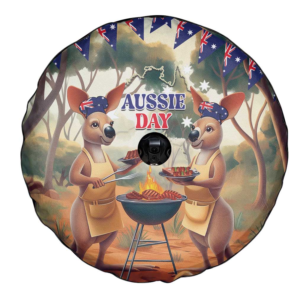 Kangaroos Australia Day Spare Tire Cover It's Barbecue Time - Vibe Hoodie Shop