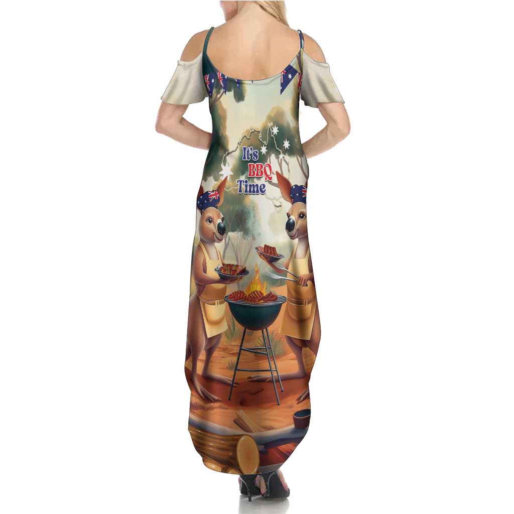 Kangaroos Australia Day Summer Maxi Dress It's Barbecue Time