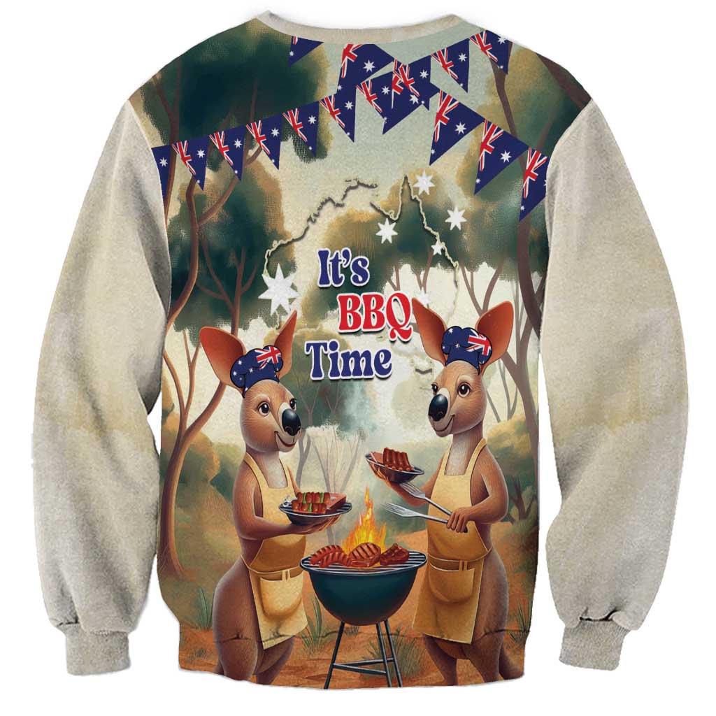 Kangaroos Australia Day Sweatshirt It's Barbecue Time - Vibe Hoodie Shop