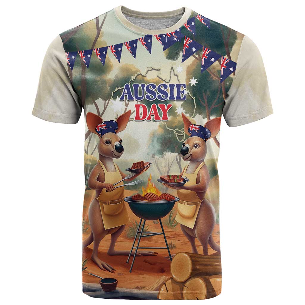 Kangaroos Australia Day T Shirt It's Barbecue Time - Vibe Hoodie Shop