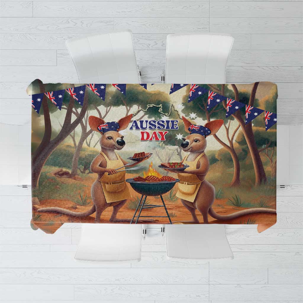 Kangaroos Australia Day Tablecloth It's Barbecue Time