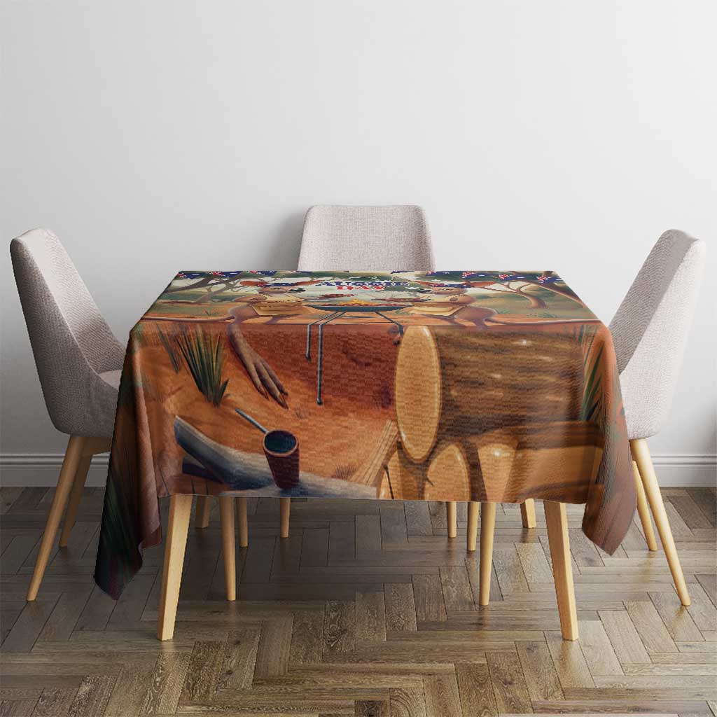 Kangaroos Australia Day Tablecloth It's Barbecue Time