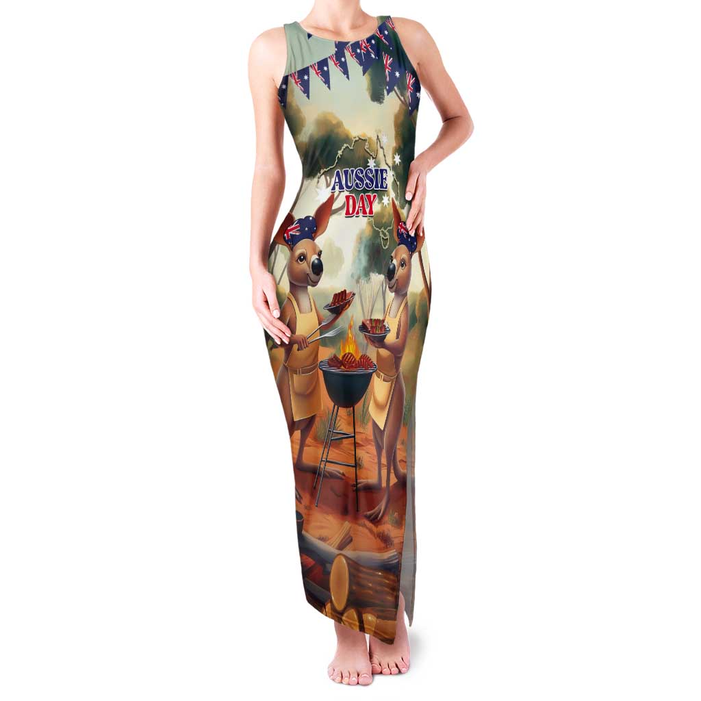 Kangaroos Australia Day Tank Maxi Dress It's Barbecue Time