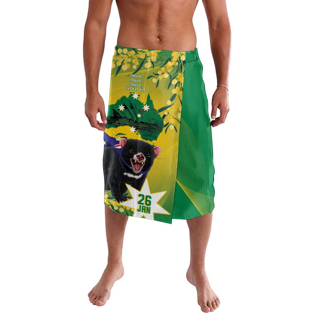 Tasimania Devil Australia Day Lavalava Aussie Aussie Aussie Oi! Oi! Oi! - Green