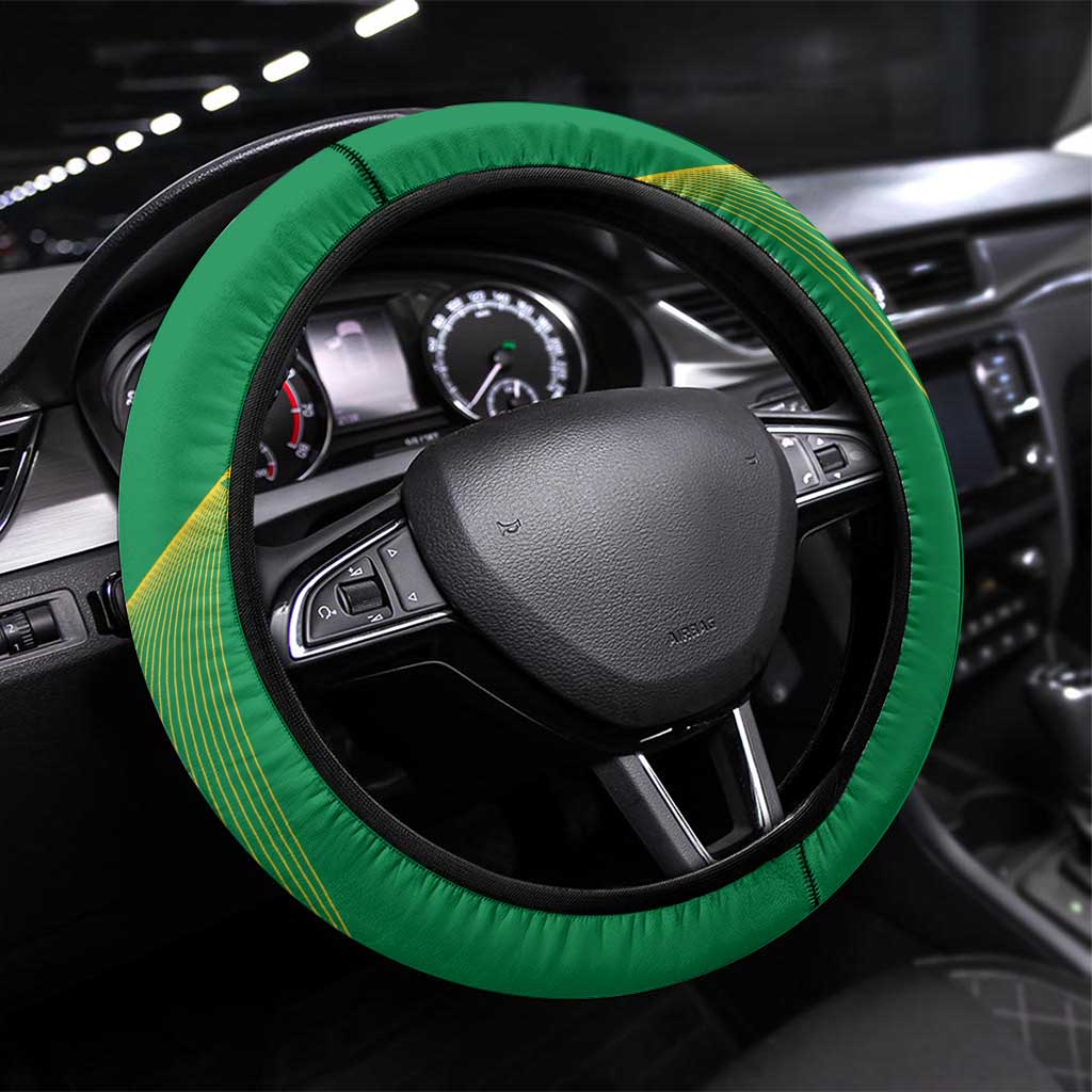 Tasimania Devil Australia Day Steering Wheel Cover Aussie Aussie Aussie Oi! Oi! Oi! - Green