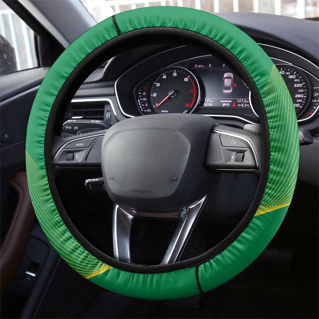 Tasimania Devil Australia Day Steering Wheel Cover Aussie Aussie Aussie Oi! Oi! Oi! - Green