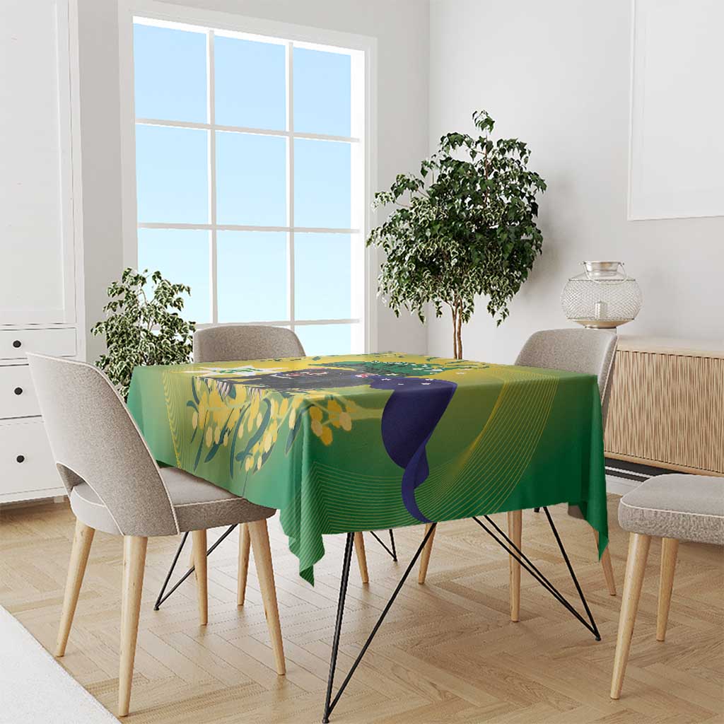 Tasimania Devil Australia Day Tablecloth Aussie Aussie Aussie Oi! Oi! Oi! - Green