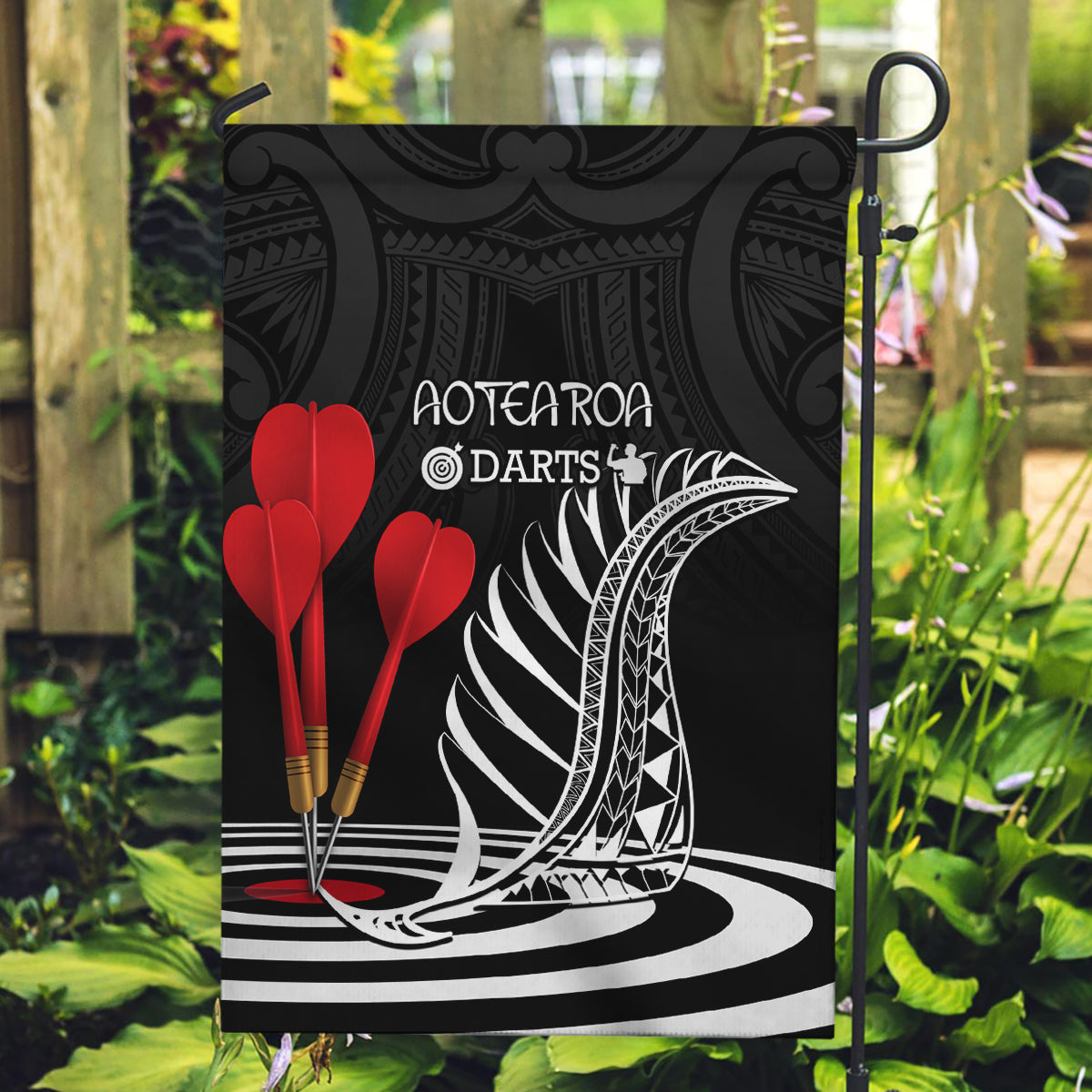 New Zealand Darts Garden Flag Aotearoa Maori Fern Bring It On - Vibe Hoodie Shop