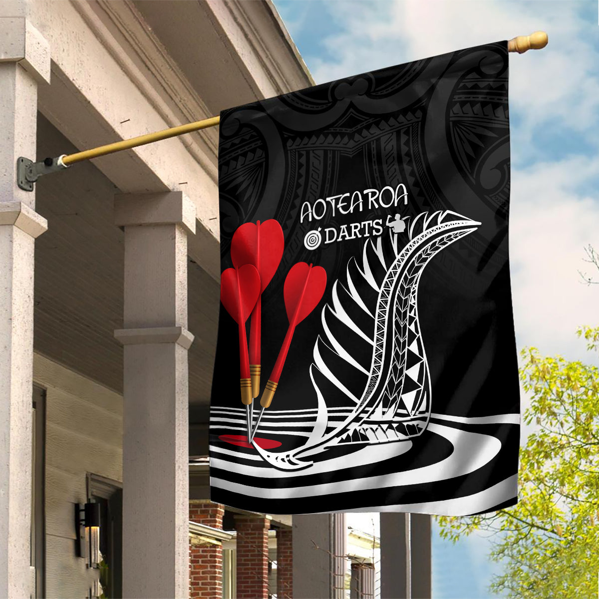 New Zealand Darts Garden Flag Aotearoa Maori Fern Bring It On - Vibe Hoodie Shop