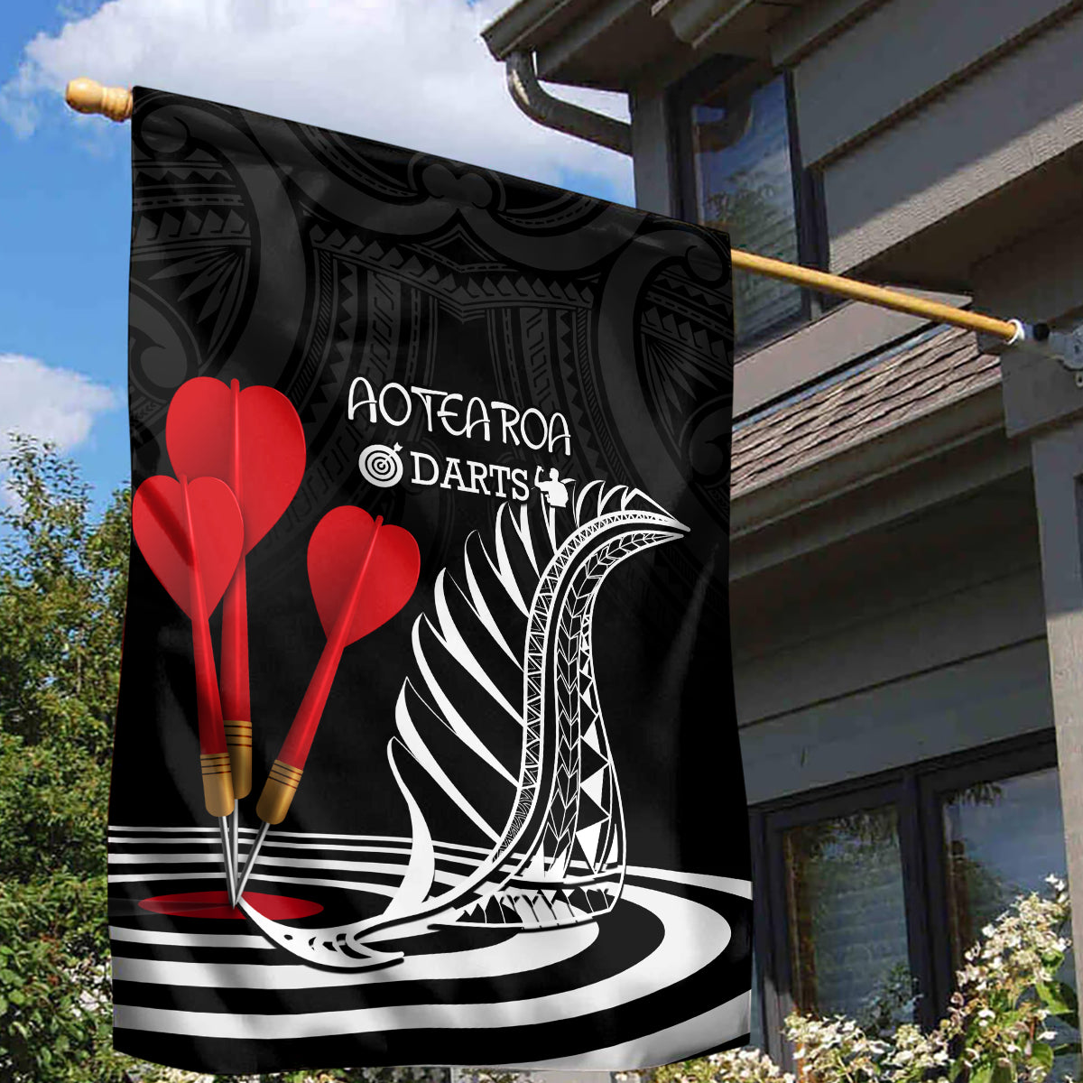 New Zealand Darts Garden Flag Aotearoa Maori Fern Bring It On - Vibe Hoodie Shop