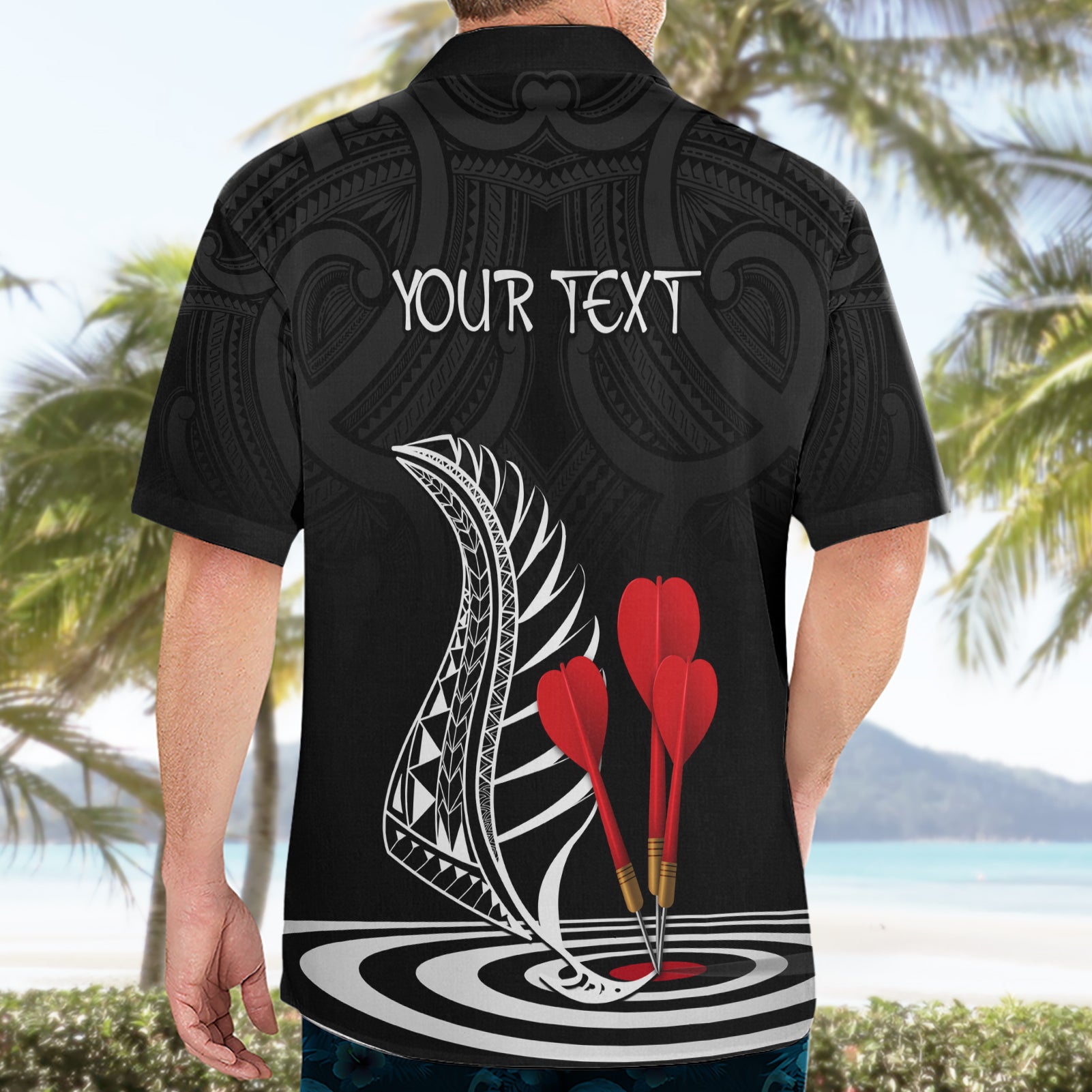 Personalised New Zealand Darts Hawaiian Shirt Aotearoa Maori Fern Bring It On - Vibe Hoodie Shop