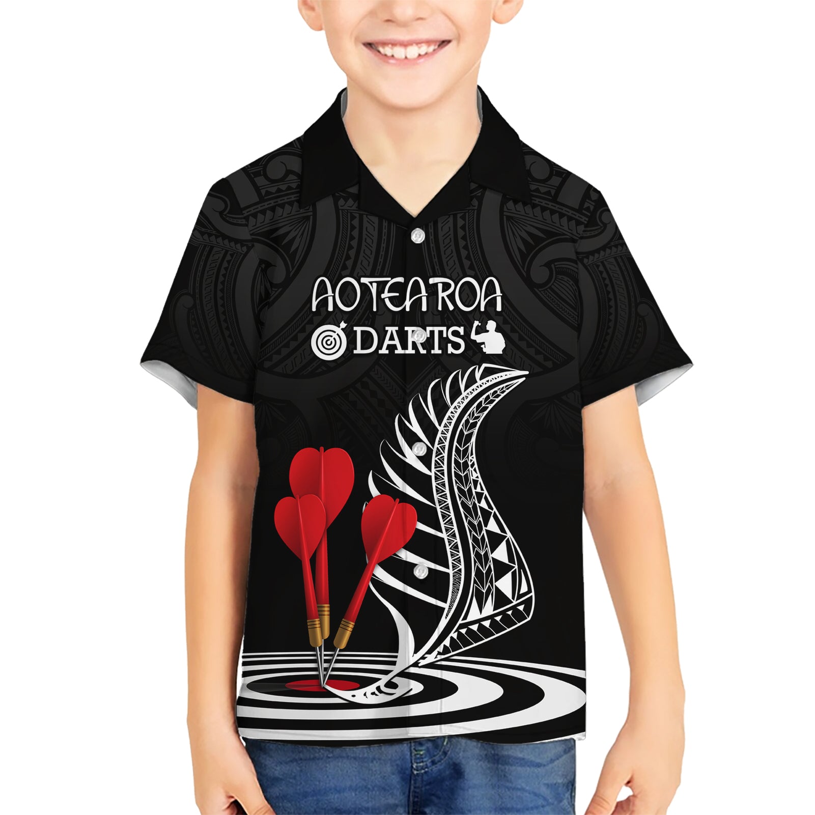 Personalised New Zealand Darts Hawaiian Shirt Aotearoa Maori Fern Bring It On - Vibe Hoodie Shop