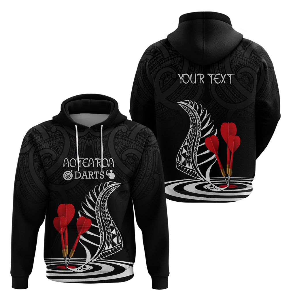 Personalised New Zealand Darts Hoodie Aotearoa Maori Fern Bring It On - Vibe Hoodie Shop