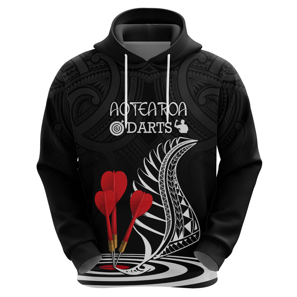 Personalised New Zealand Darts Hoodie Aotearoa Maori Fern Bring It On - Vibe Hoodie Shop