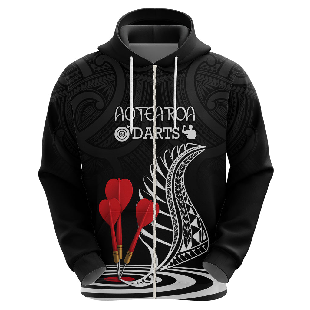 Personalised New Zealand Darts Hoodie Aotearoa Maori Fern Bring It On - Vibe Hoodie Shop