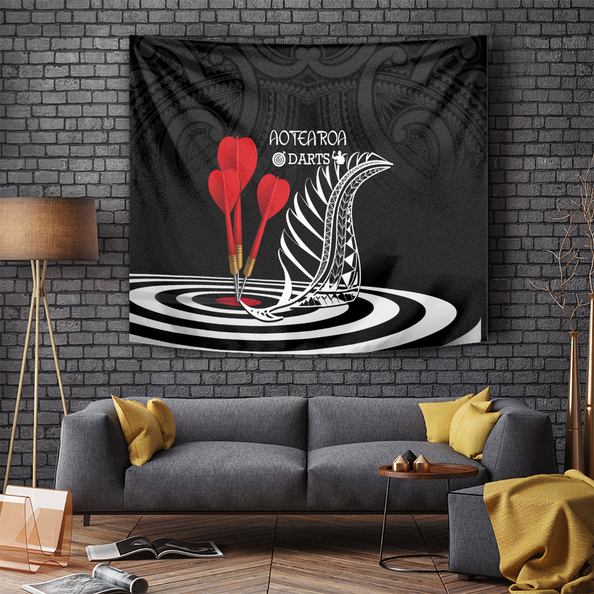 New Zealand Darts Tapestry Aotearoa Maori Fern Bring It On - Vibe Hoodie Shop