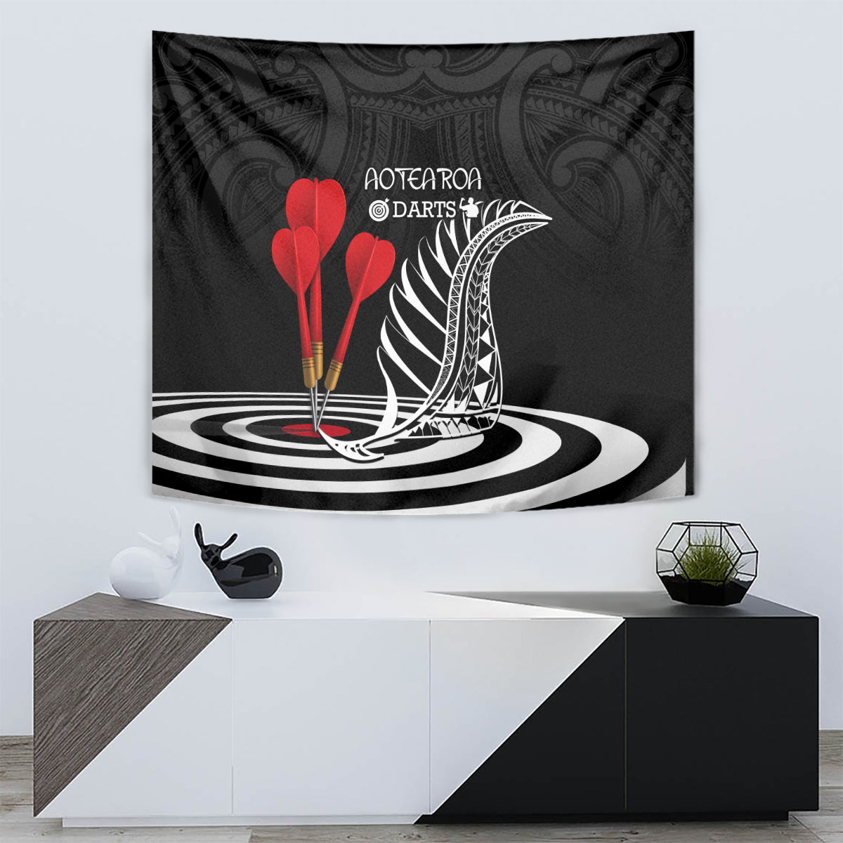 New Zealand Darts Tapestry Aotearoa Maori Fern Bring It On - Vibe Hoodie Shop