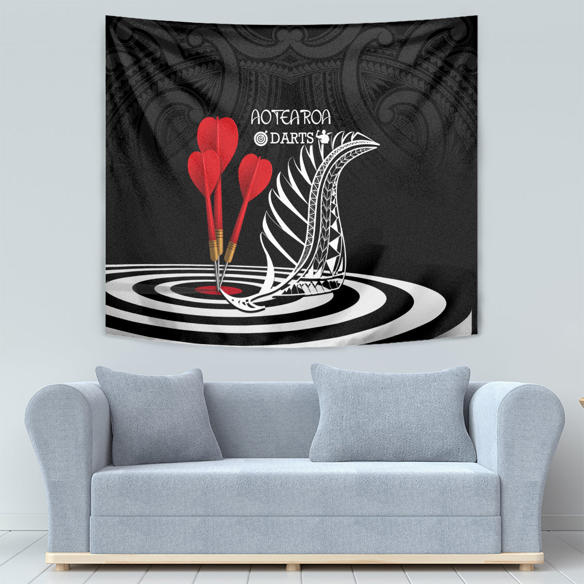 New Zealand Darts Tapestry Aotearoa Maori Fern Bring It On - Vibe Hoodie Shop