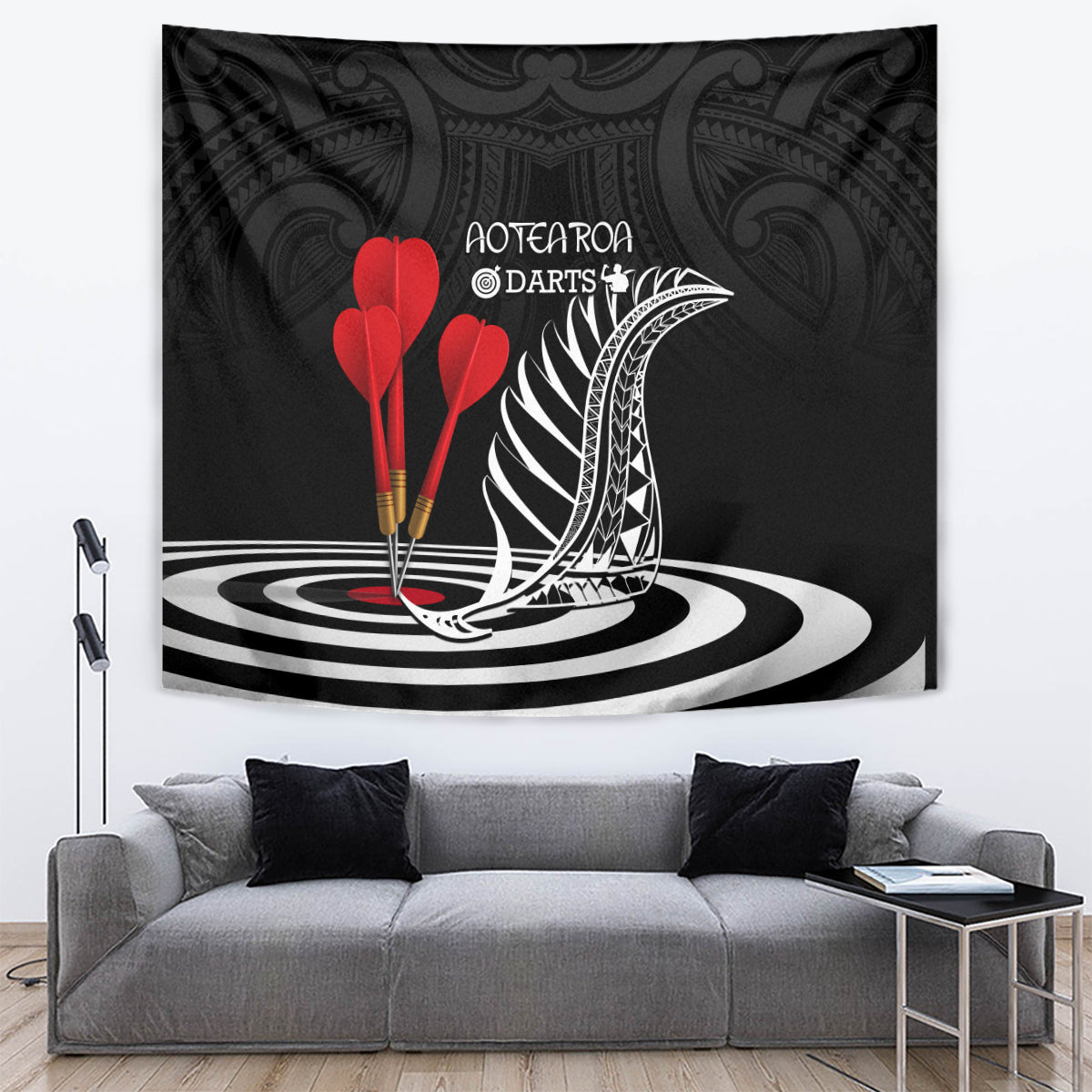 New Zealand Darts Tapestry Aotearoa Maori Fern Bring It On - Vibe Hoodie Shop