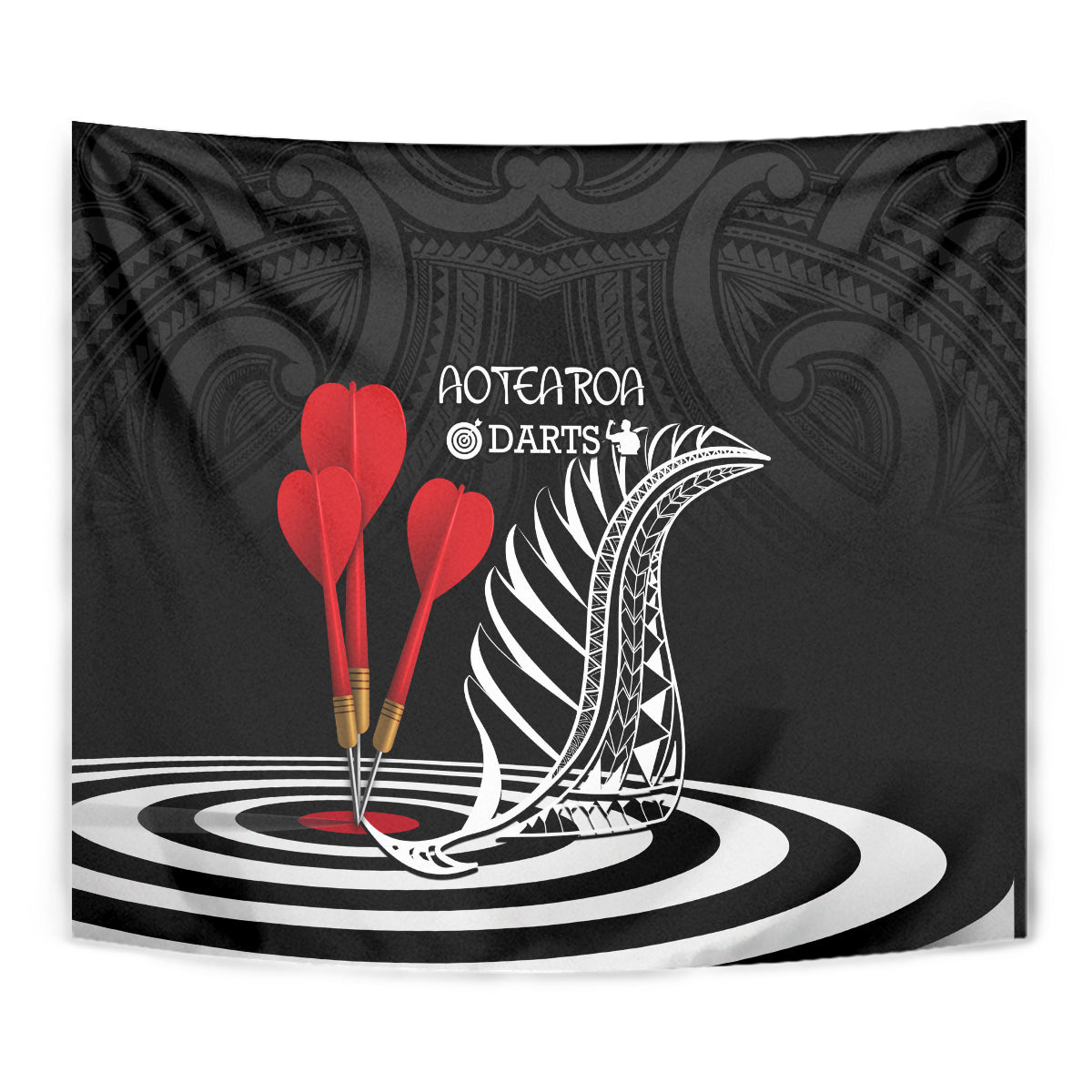 New Zealand Darts Tapestry Aotearoa Maori Fern Bring It On - Vibe Hoodie Shop