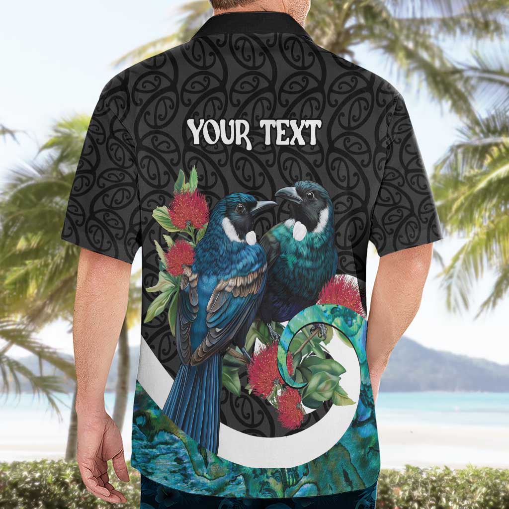 Personalised Valentine's Day New Zealand Hawaiian Shirt Tui Bird Couple Kowhaiwhai Mix Pohutukawa - Vibe Hoodie Shop